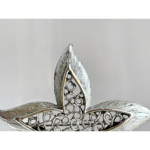 Gerry's Signed Silver T Faux Filigree Starfish Figural Vintage Brooch Lapel Pin - Picture 4 of 10